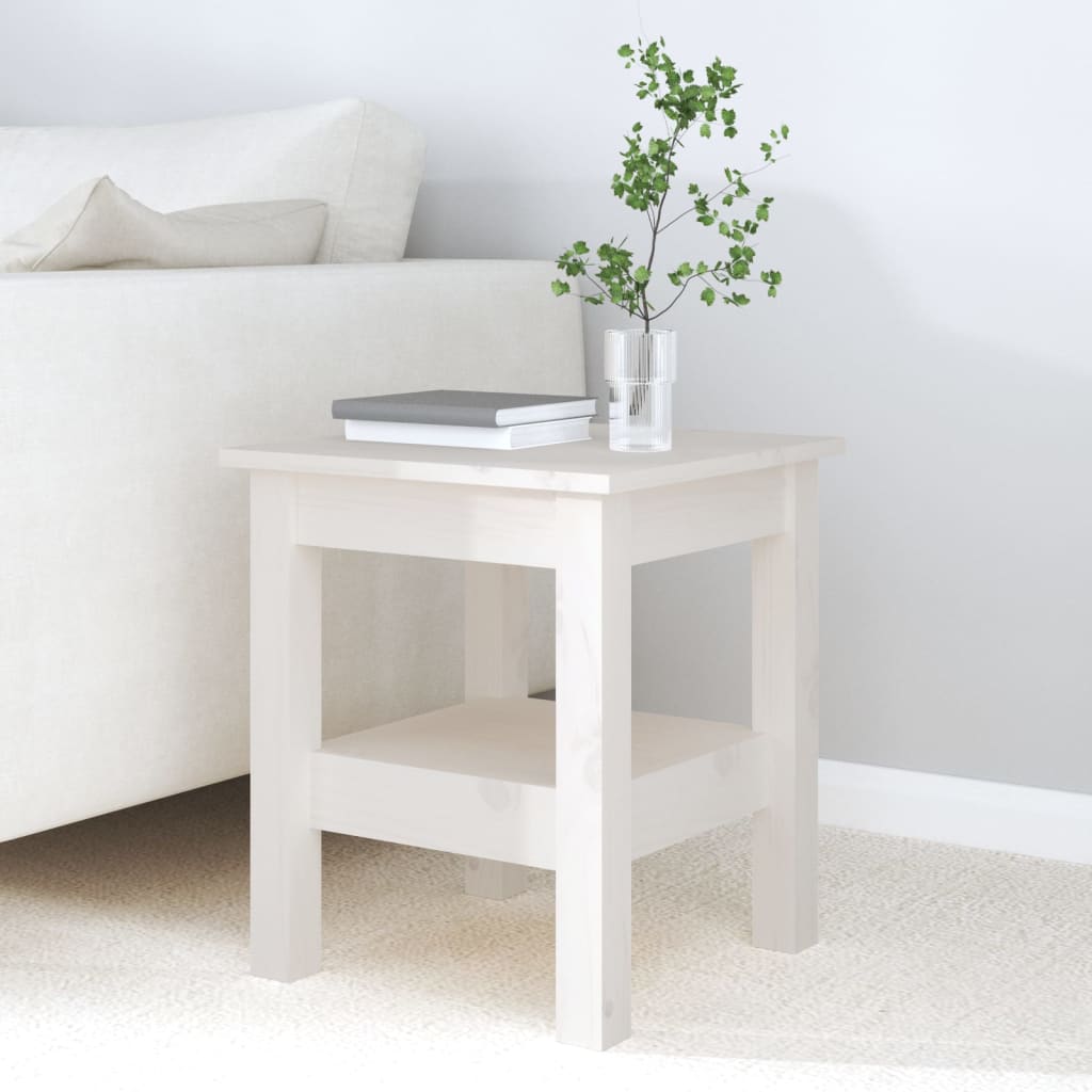 Table basse Blanc 35x35x40 cm Bois massif de pin - XIOS