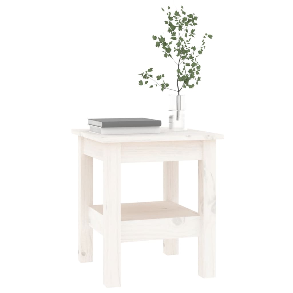Table basse Blanc 35x35x40 cm Bois massif de pin - XIOS
