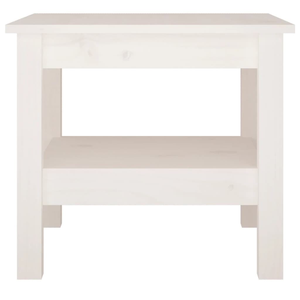 Table basse Blanc 45x45x40 cm Bois massif de pin - XIOS