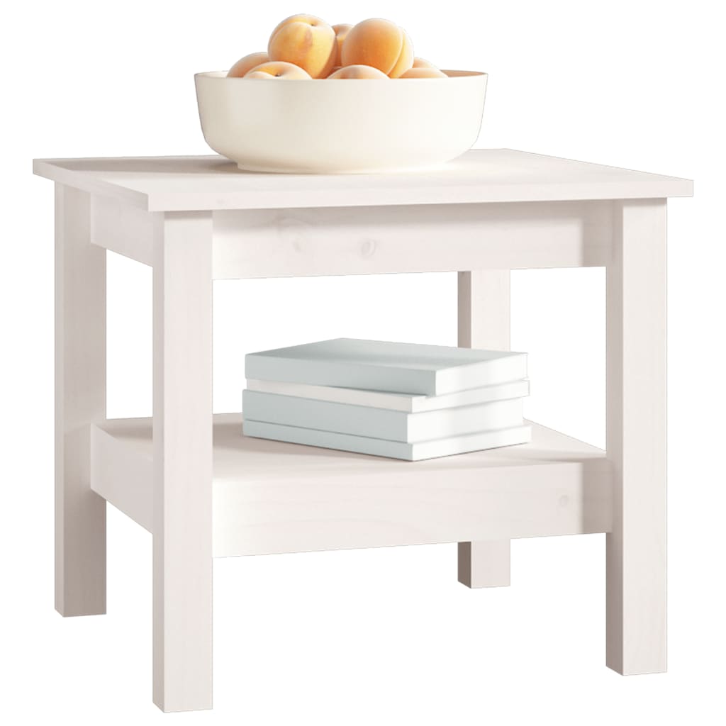 Table basse Blanc 45x45x40 cm Bois massif de pin - XIOS