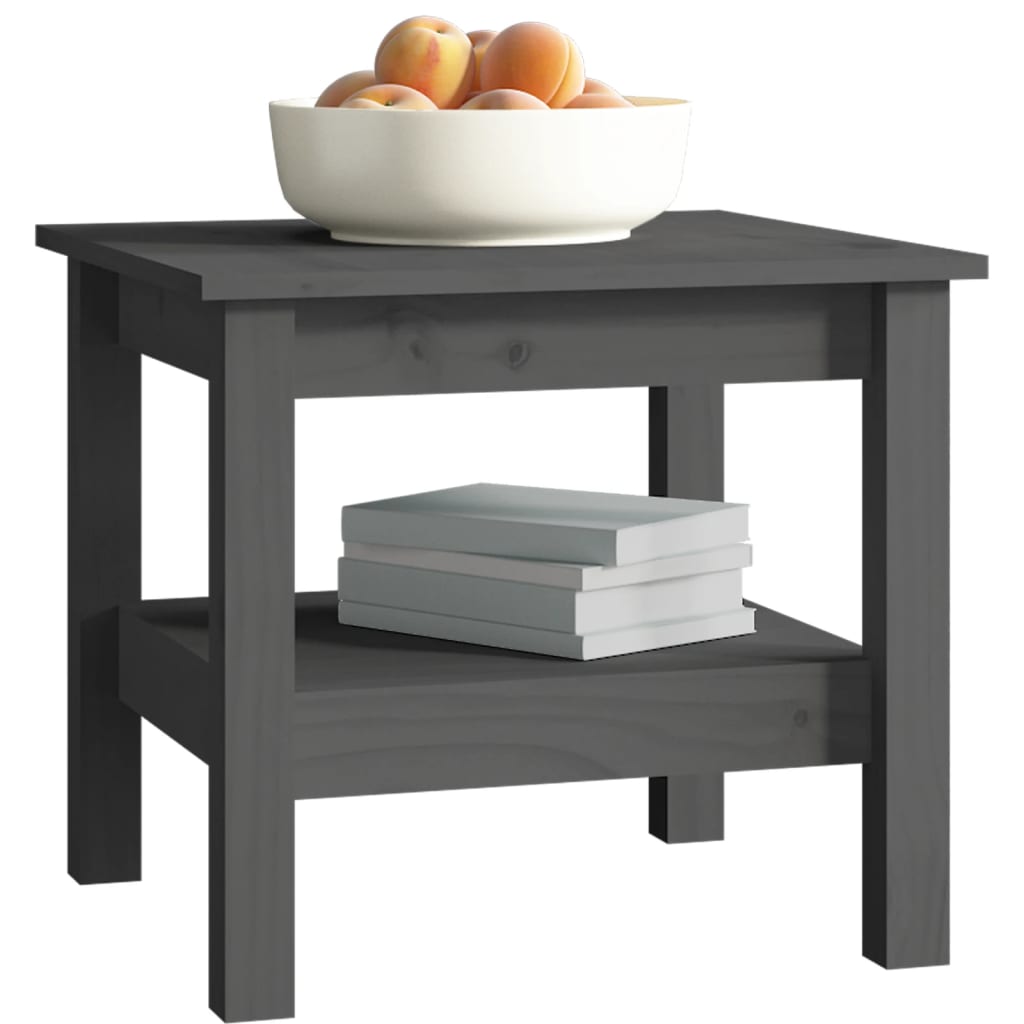 Table basse Gris 45x45x40 cm Bois massif de pin - XIOS