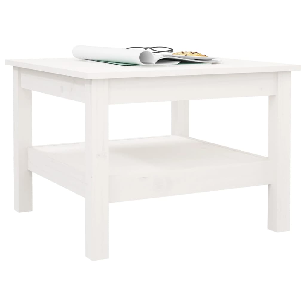 Table basse Blanc 55x55x40 cm Bois massif de pin - XIOS