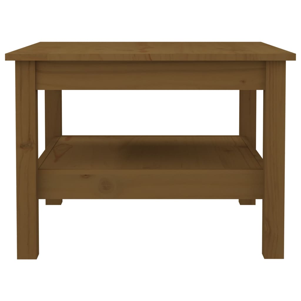 Table basse Marron miel 55x55x40 cm Bois massif de pin - XIOS