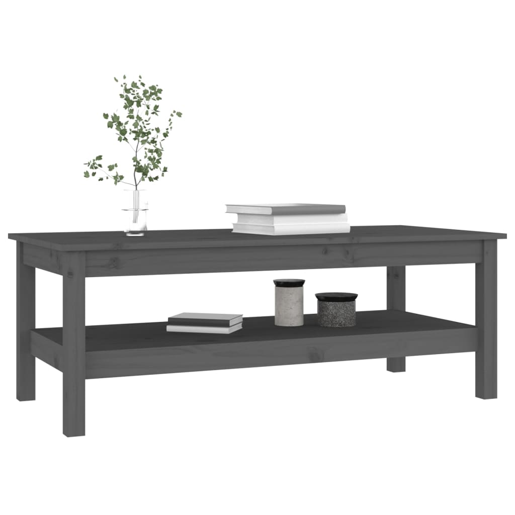 Table basse Gris 110x50x40 cm Bois massif de pin - XIOS