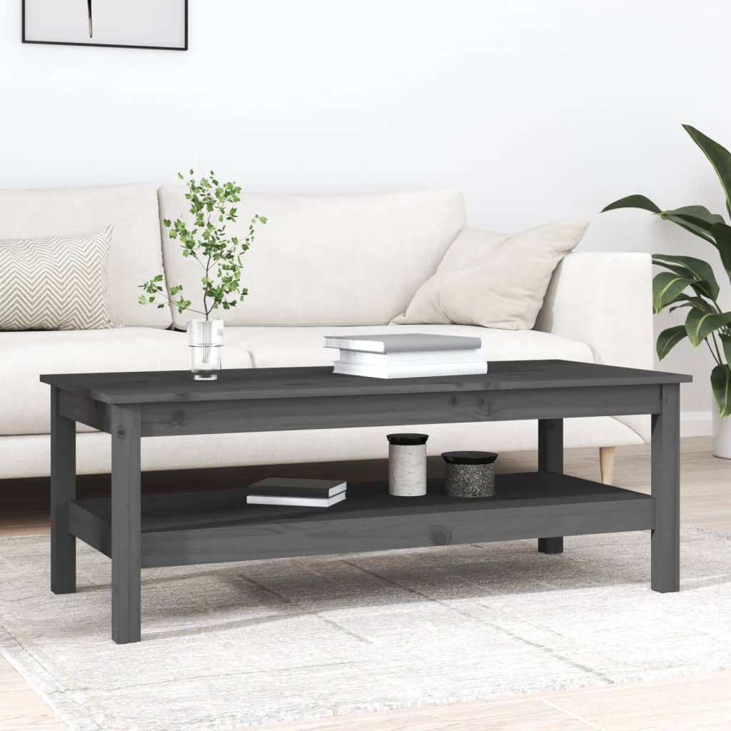 Table basse Gris 110x50x40 cm Bois massif de pin - XIOS
