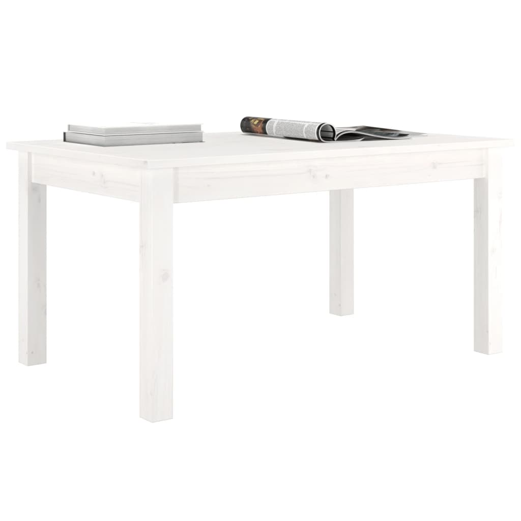 Table basse Blanc 80x50x40 cm Bois massif de pin - XIOS