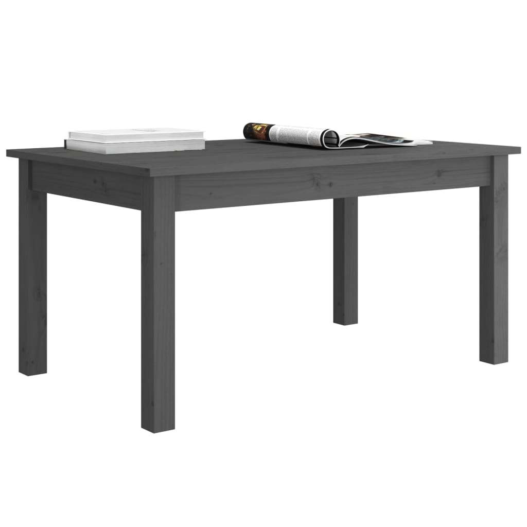 Table basse Gris 80x50x40 cm Bois massif de pin - XIOS