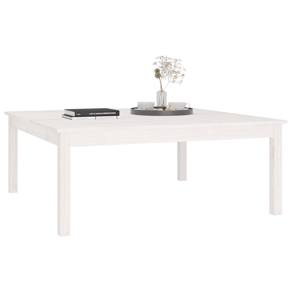 Table basse Blanc 100x100x40 cm Bois massif de pin - XIOS