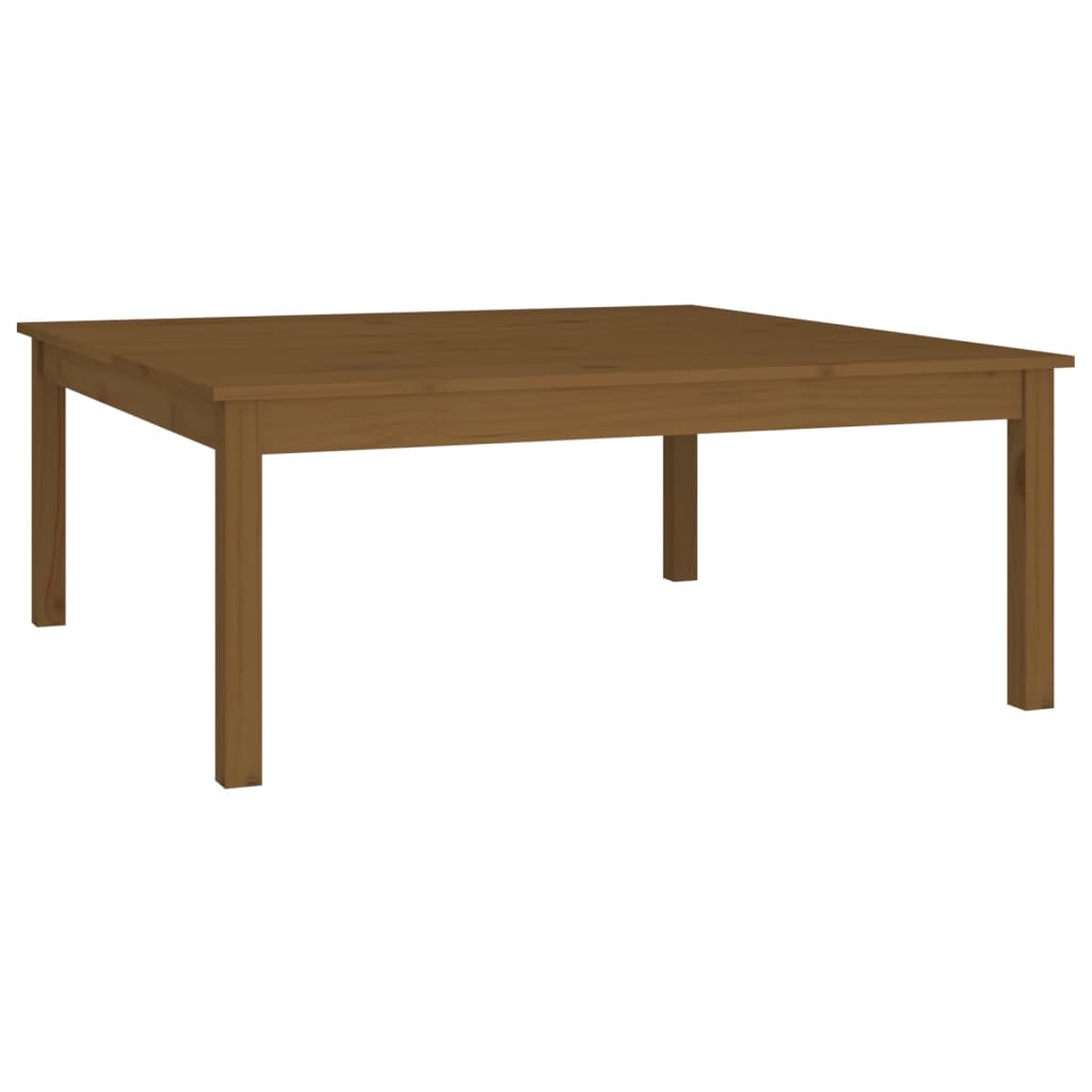Table basse Marron miel 100x100x40 cm Bois massif de pin - XIOS