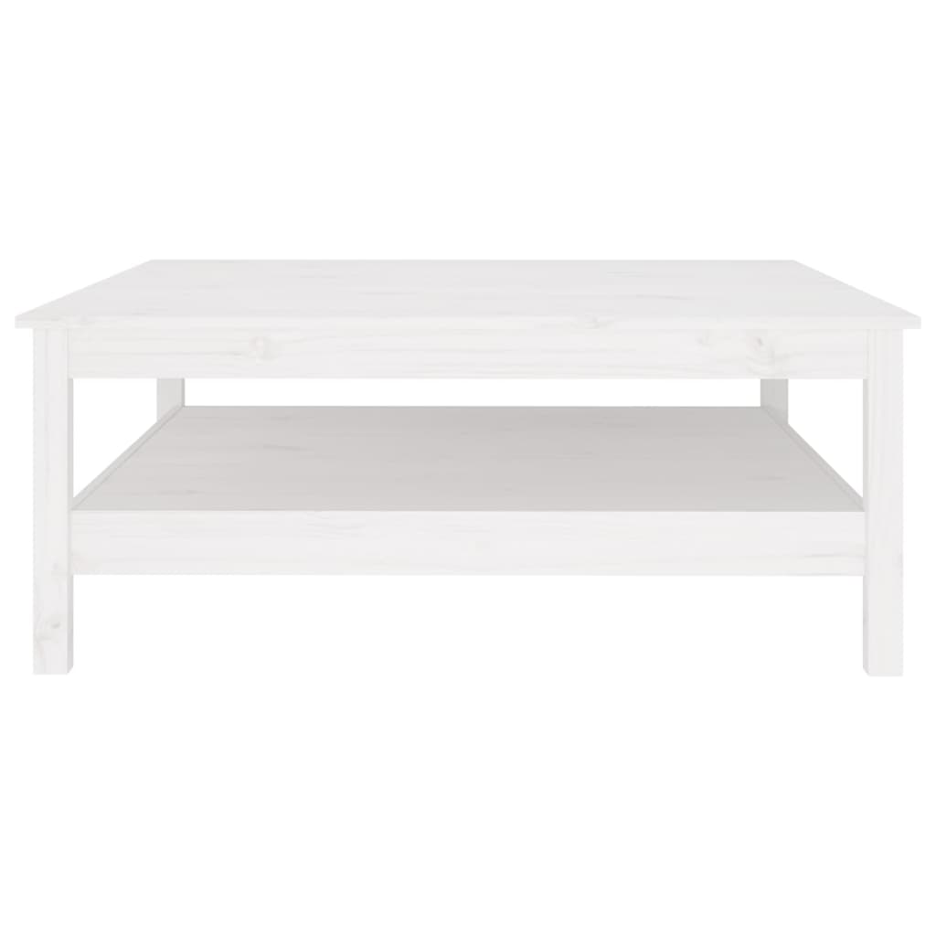 Table basse blanche 100 x 100 x 40 cm Bois de pin massif - XIOS