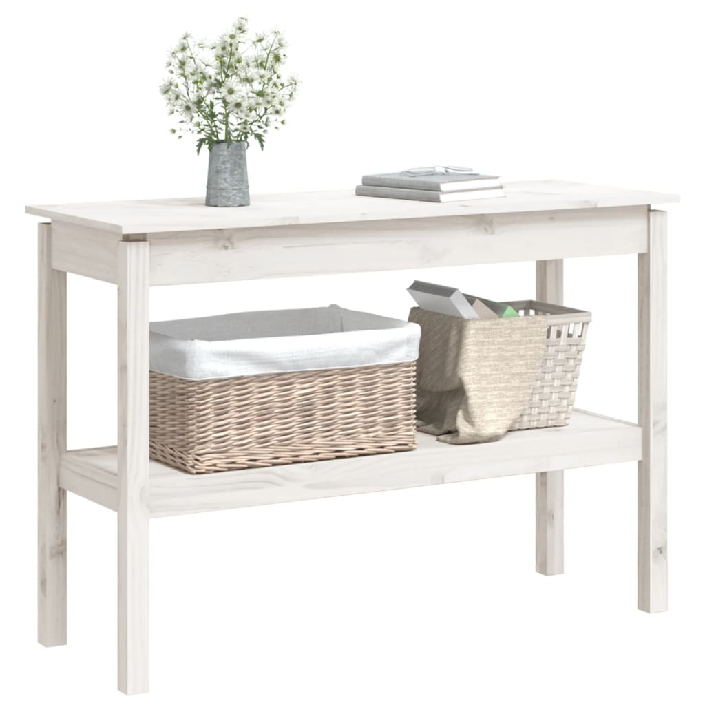 Table console Blanc 110x40x75 cm Bois de pin solide - XIOS