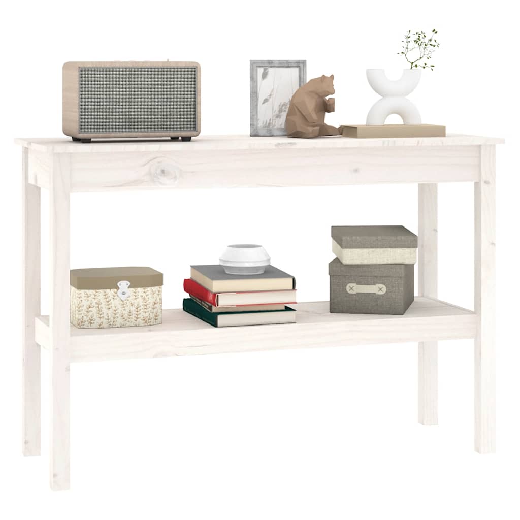 Table console Blanc 110x40x75 cm Bois de pin solide - XIOS