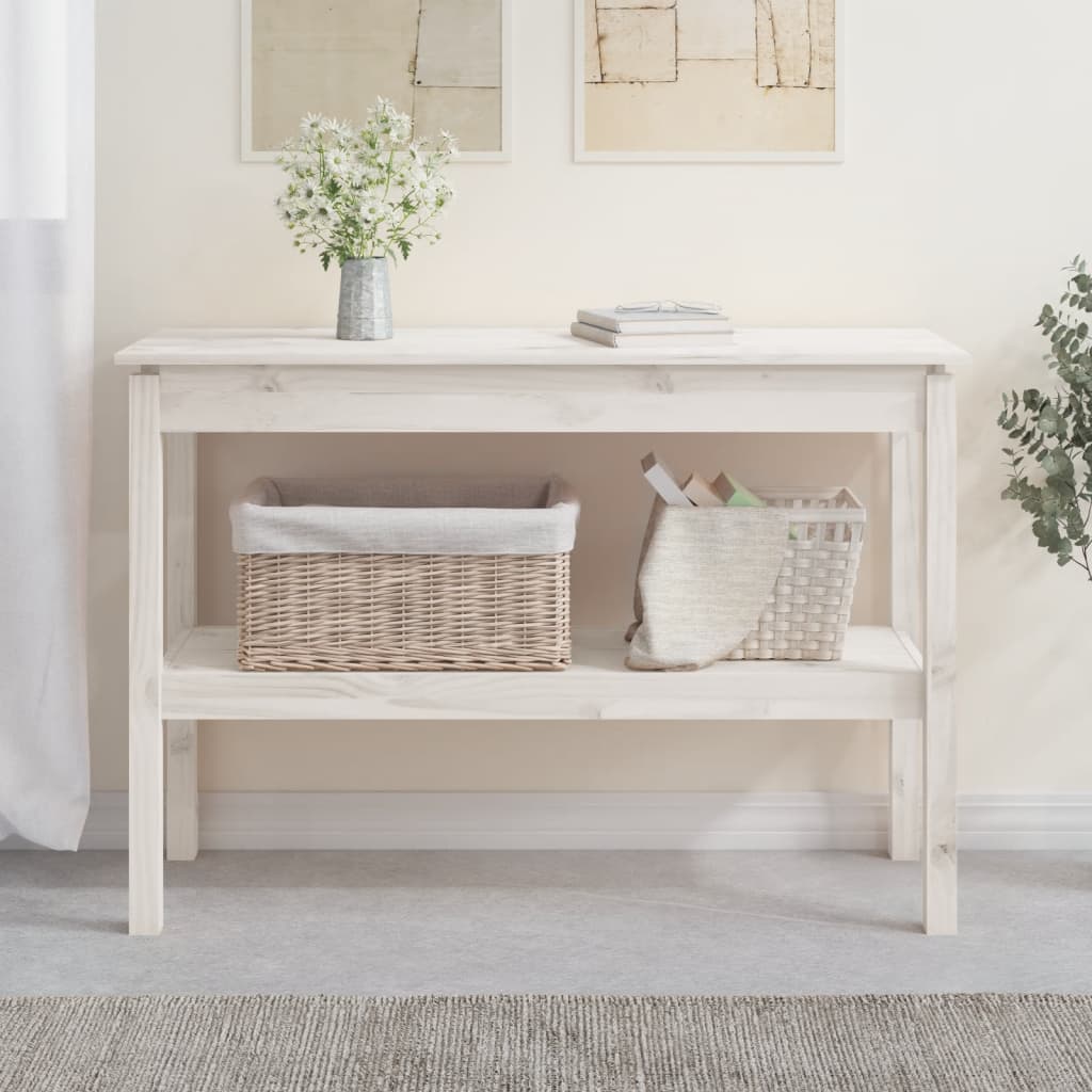Table console Blanc 110x40x75 cm Bois de pin solide - XIOS