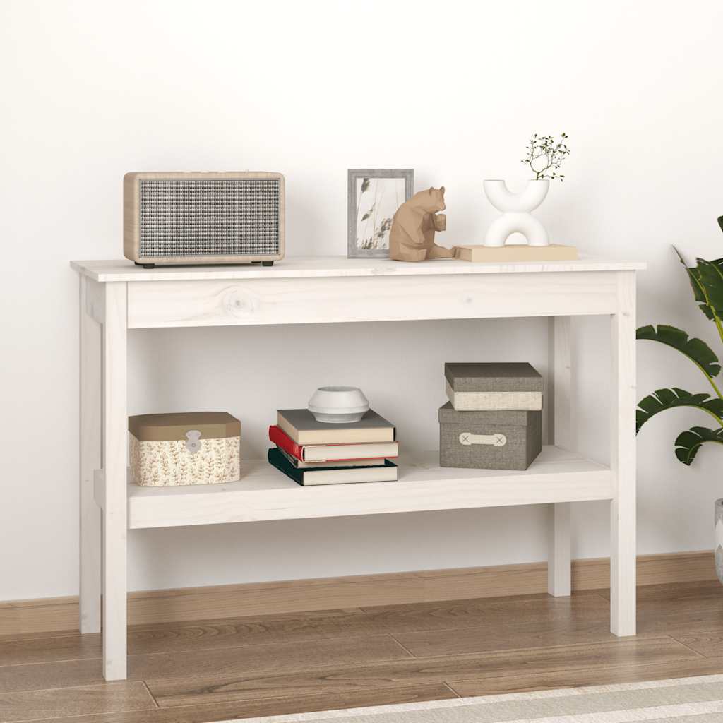 Table console Blanc 110x40x75 cm Bois de pin solide - XIOS
