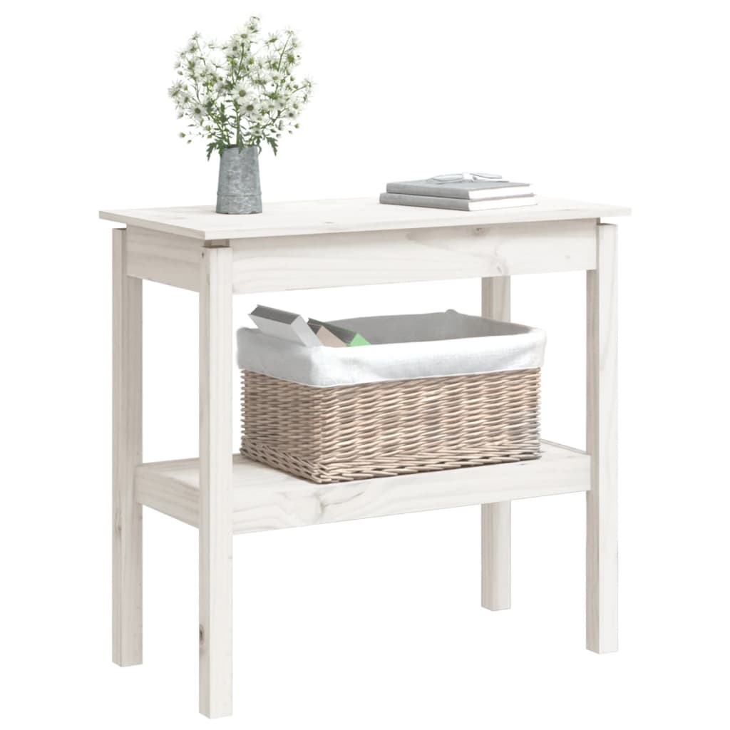 Table console Blanc 80x40x75 cm Bois de pin solide - XIOS