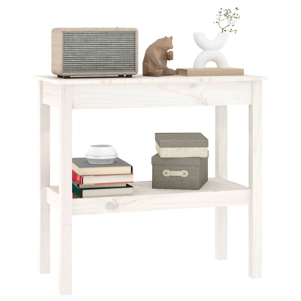 Table console Blanc 80x40x75 cm Bois de pin solide - XIOS