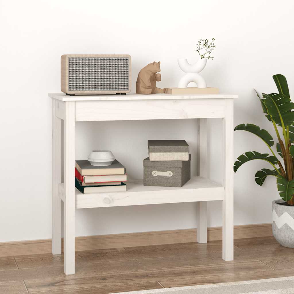Table console Blanc 80x40x75 cm Bois de pin solide - XIOS