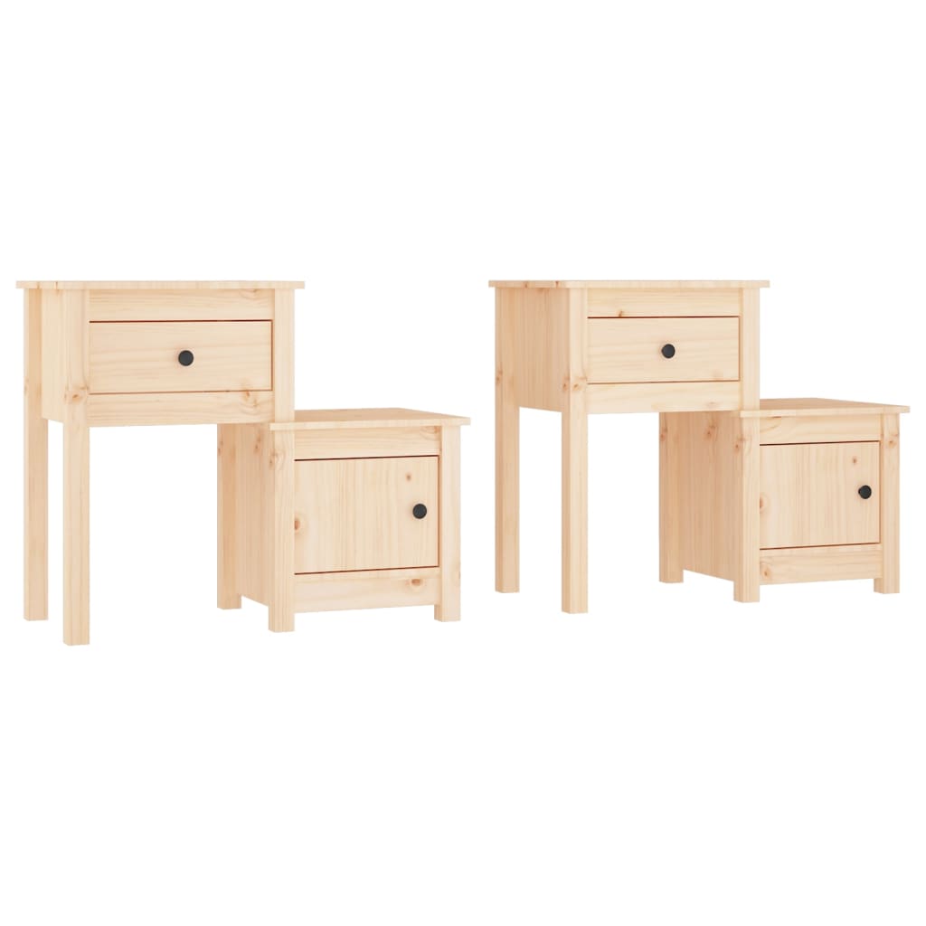 Tables de chevet 2 pcs 79,5x38x65,5 cm Bois de pin massif - XIOS