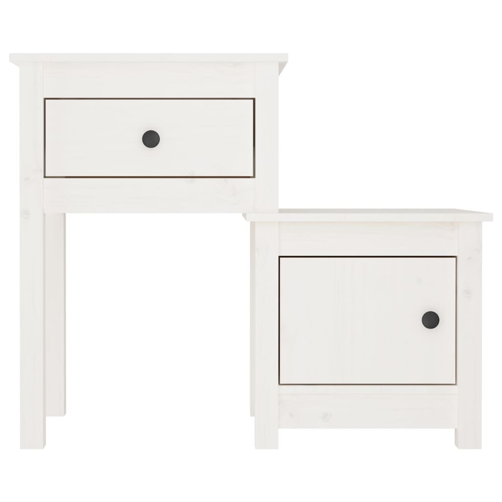 Tables de chevet 2 pcs Blanc 79,5x38x65,5 cm Bois de pin massif - XIOS