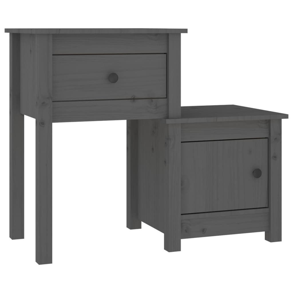 Tables de chevet 2 pcs Gris 79,5x38x65,5 cm Bois de pin massif - XIOS