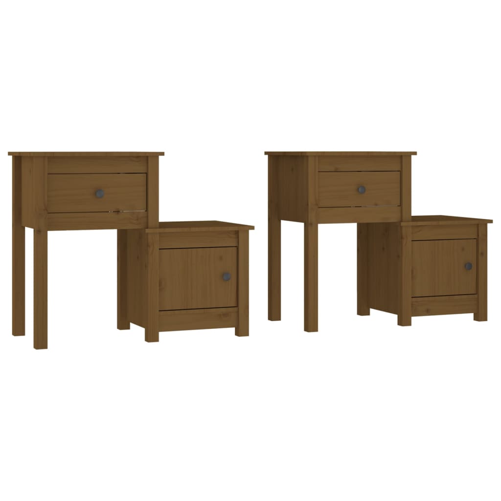 Tables de chevet 2 pcs Marron miel 79,5x38x65,5 cm Pin solide - XIOS