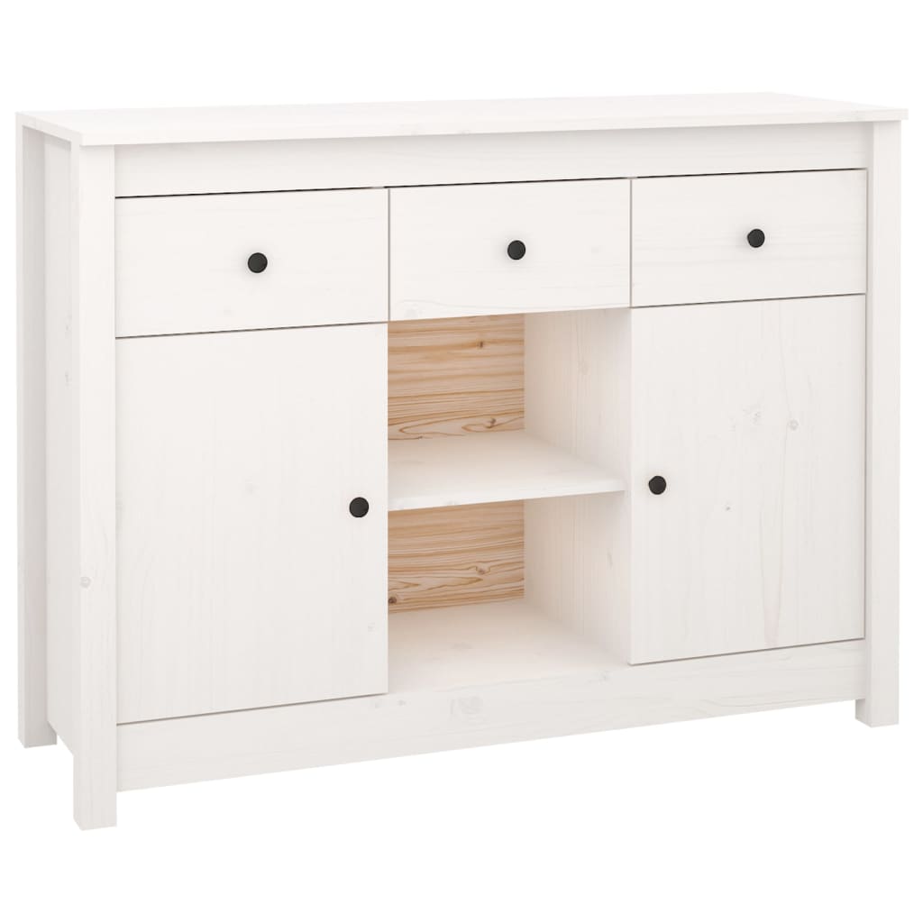 Buffet Blanc 100x35x74,5 cm Bois massif de pin - XIOS