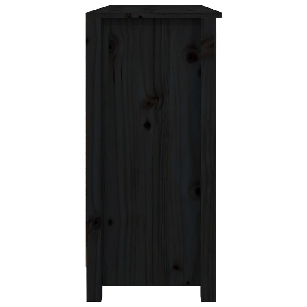 Buffet Noir 100x35x74,5 cm Bois massif de pin - XIOS