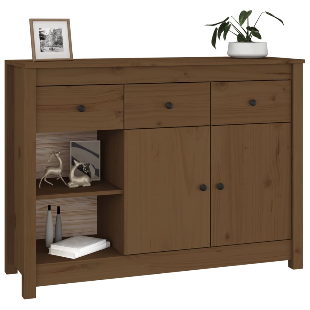 Buffet Marron miel 100x35x74 cm Bois massif de pin - XIOS