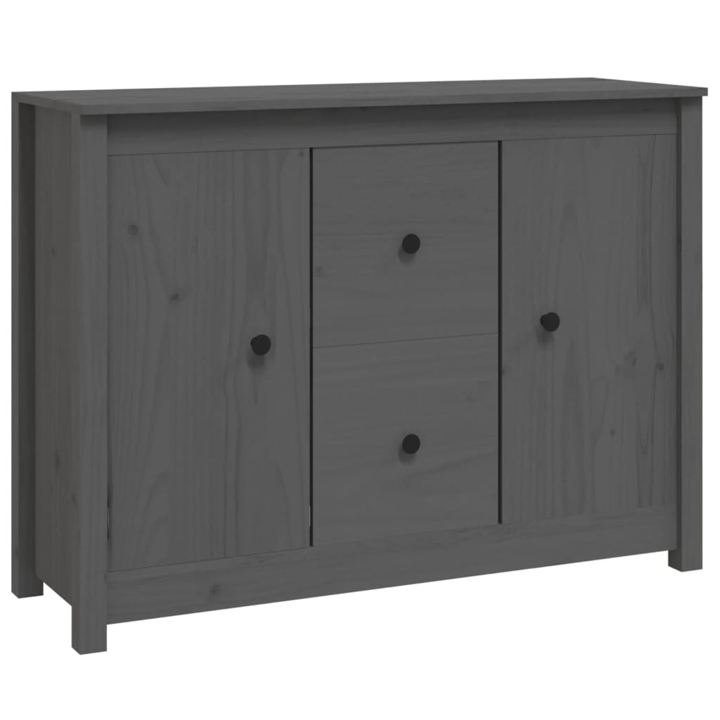 Buffet Gris 100x35x74 cm Bois massif de pin - XIOS