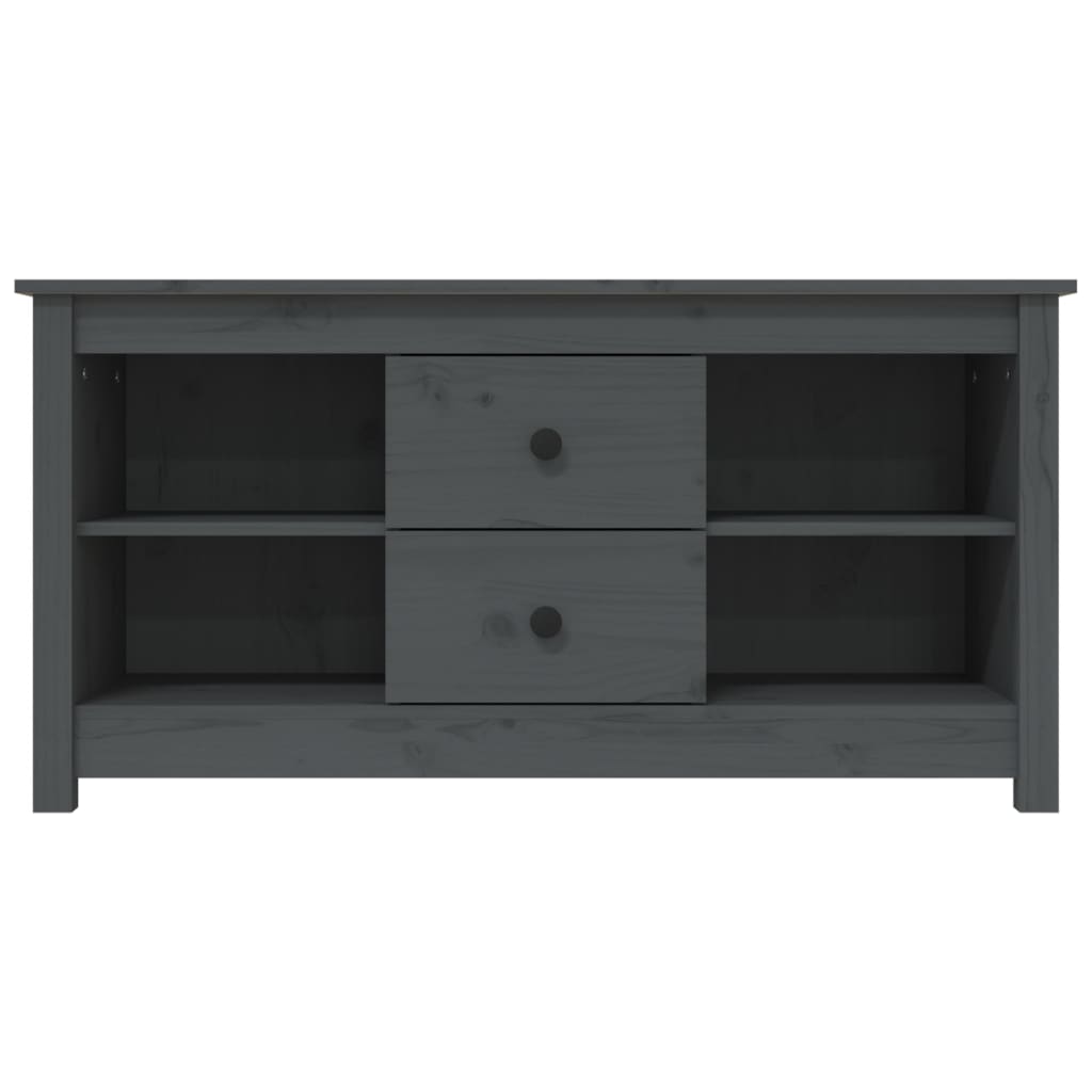 Meuble TV Gris 103x36,5x52 cm Bois de pin massif - XIOS