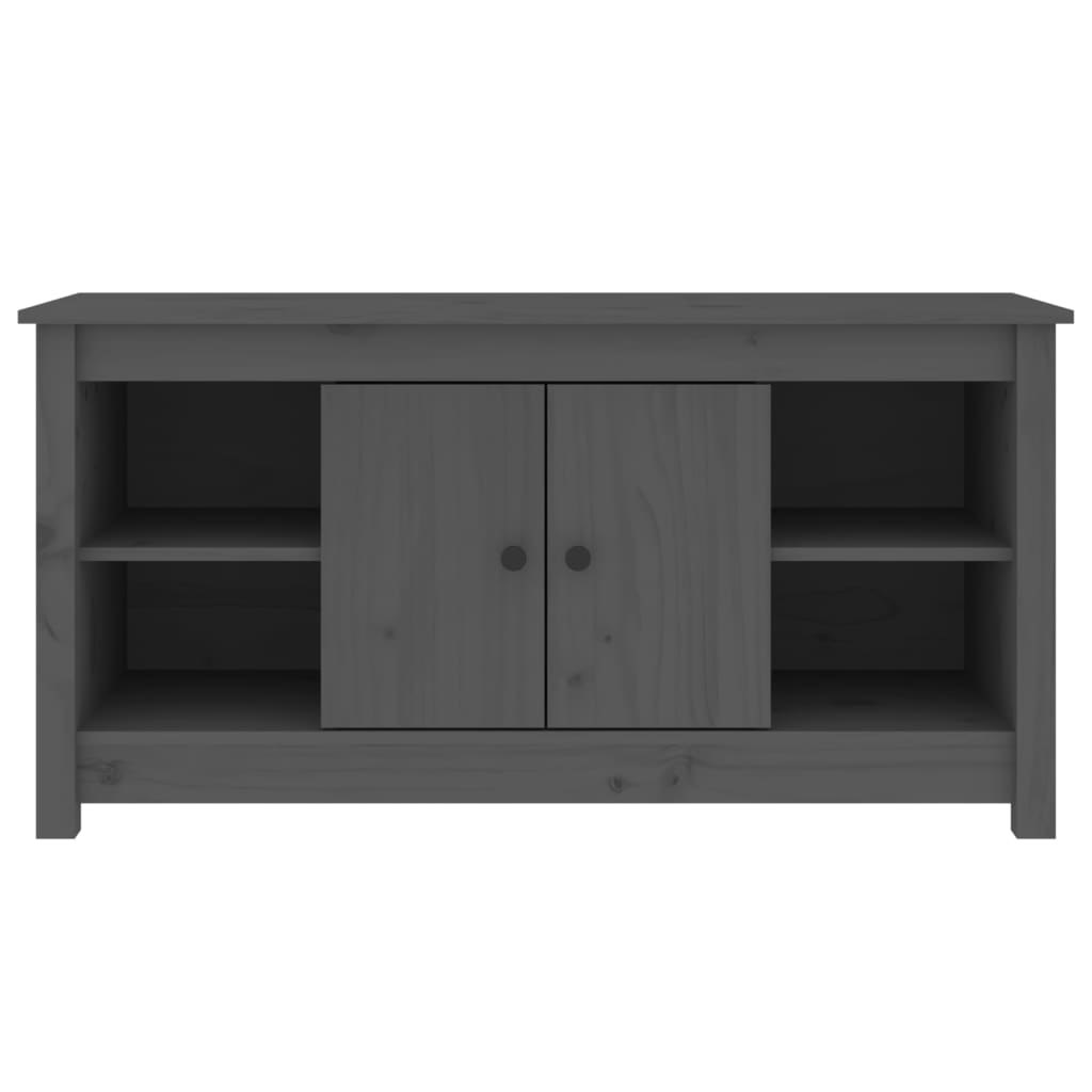 Meuble TV Gris 103x36,5x52 cm Bois de pin massif - XIOS