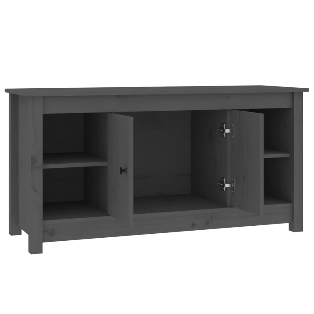Meuble TV Gris 103x36,5x52 cm Bois de pin massif - XIOS