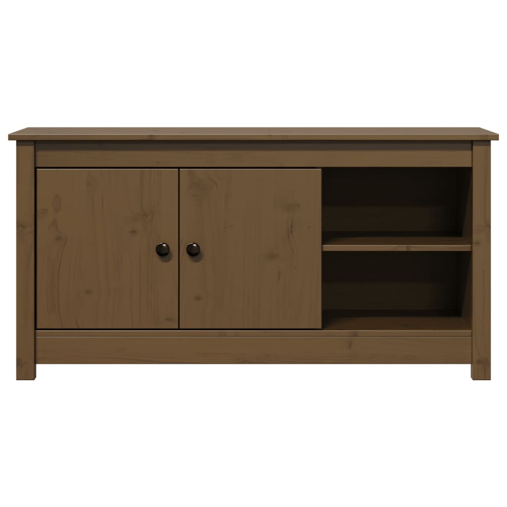 Meuble TV Marron miel 103x36,5x52 cm Bois de pin massif - XIOS
