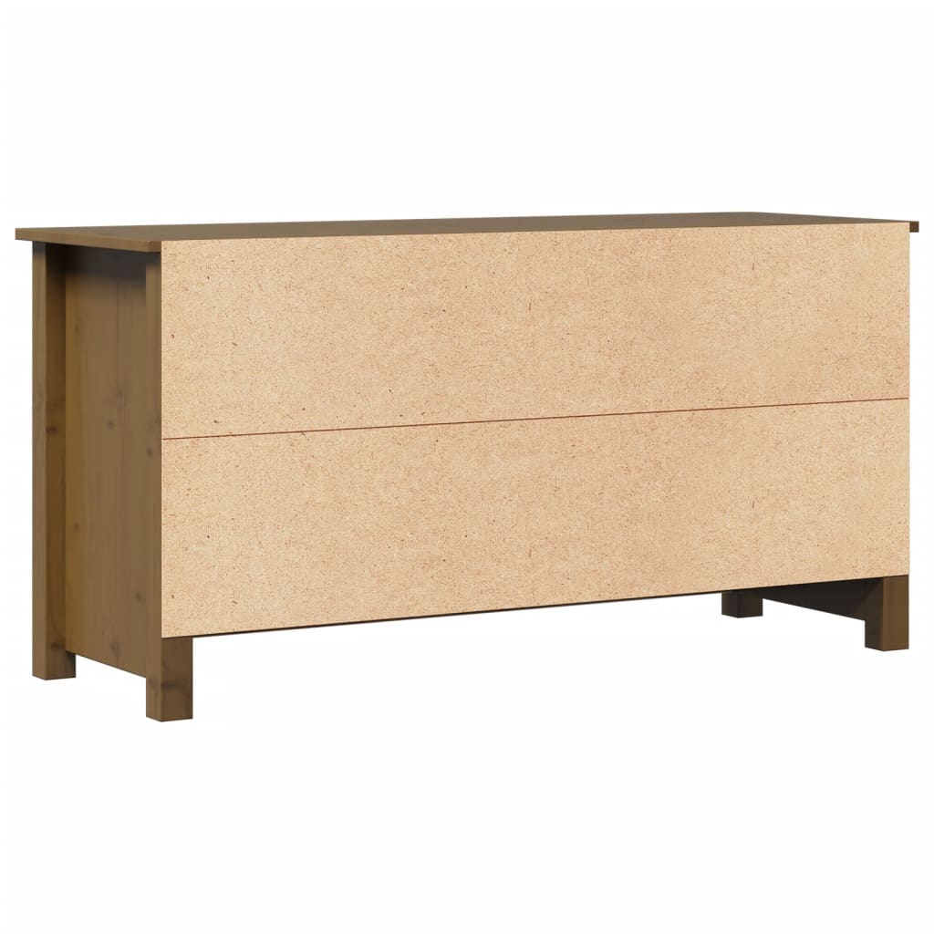 Meuble TV Marron miel 103x36,5x52 cm Bois de pin massif - XIOS
