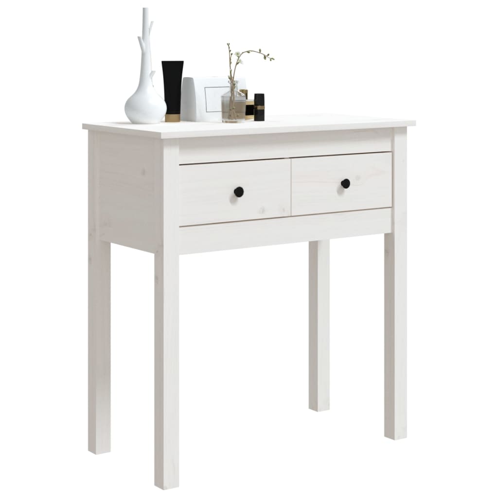 Table console Blanc 70x35x75 cm Bois massif de pin - XIOS