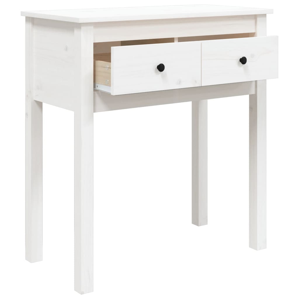 Table console Blanc 70x35x75 cm Bois massif de pin - XIOS