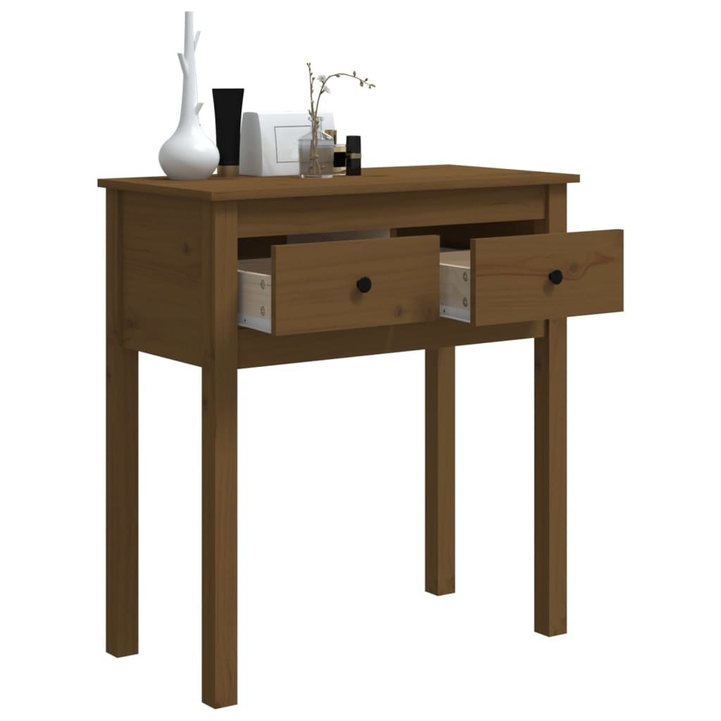 Table console Marron miel 70x35x75 cm Bois massif de pin - XIOS