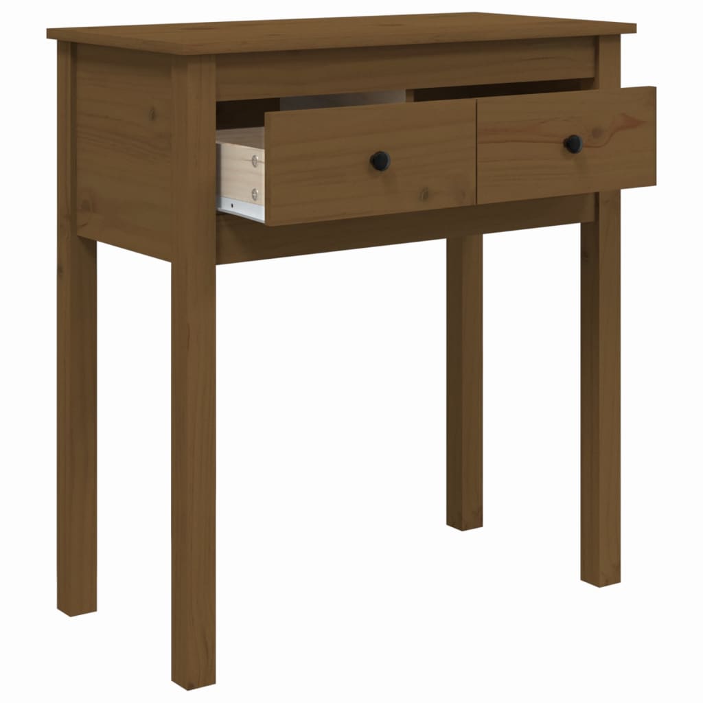 Table console Marron miel 70x35x75 cm Bois massif de pin - XIOS