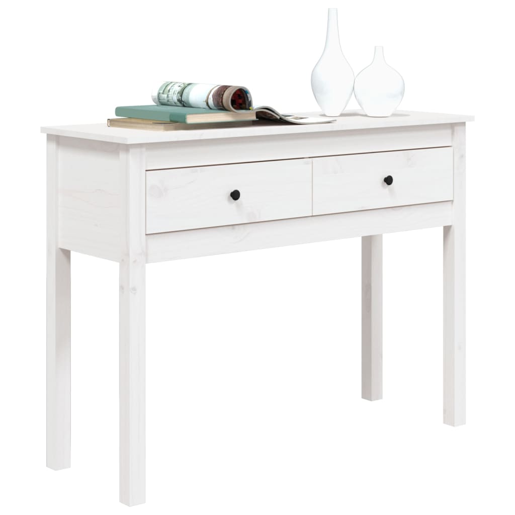Table console Blanc 100x35x75 cm Bois massif de pin - XIOS