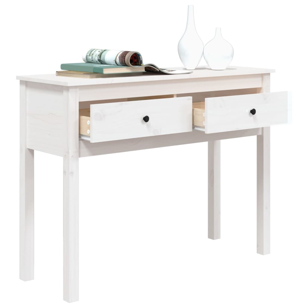 Table console Blanc 100x35x75 cm Bois massif de pin - XIOS