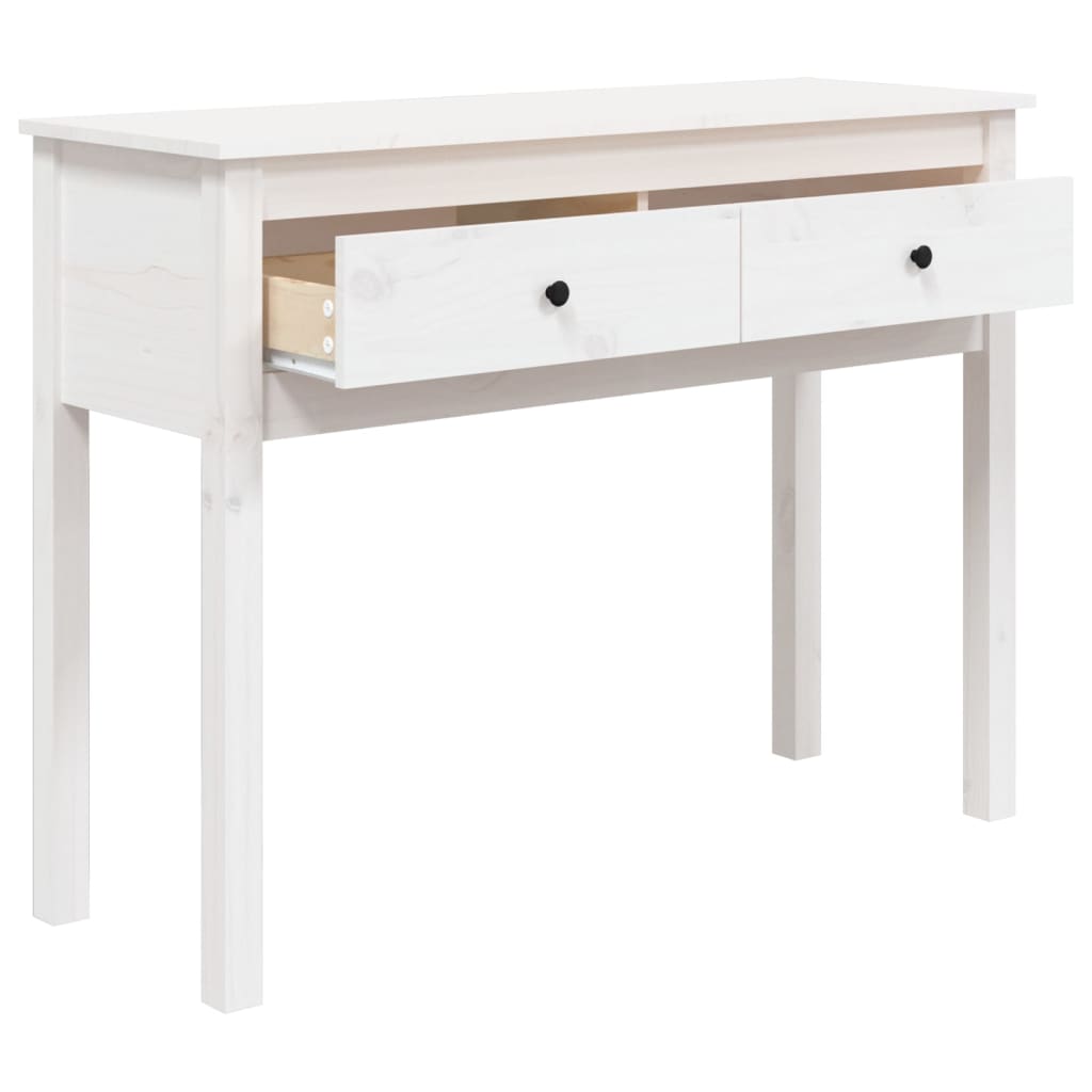 Table console Blanc 100x35x75 cm Bois massif de pin - XIOS