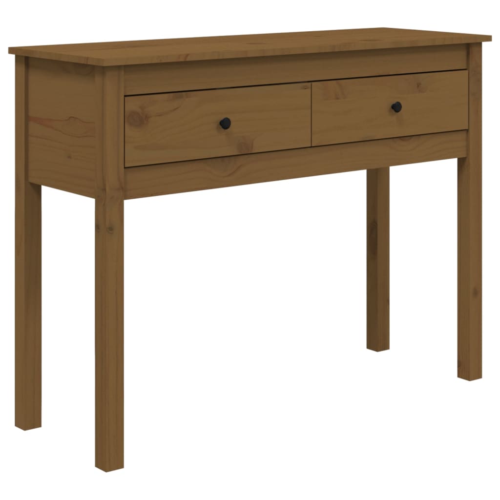 Table console Marron miel 100x35x75 cm Bois massif de pin - XIOS