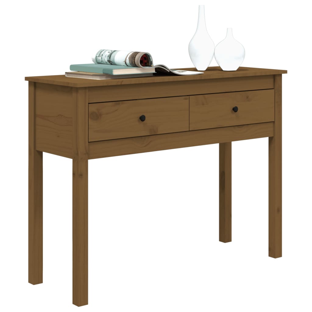 Table console Marron miel 100x35x75 cm Bois massif de pin - XIOS