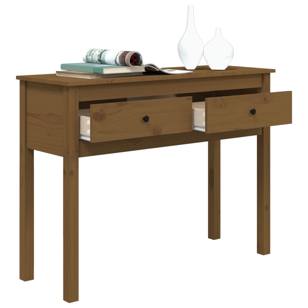Table console Marron miel 100x35x75 cm Bois massif de pin - XIOS