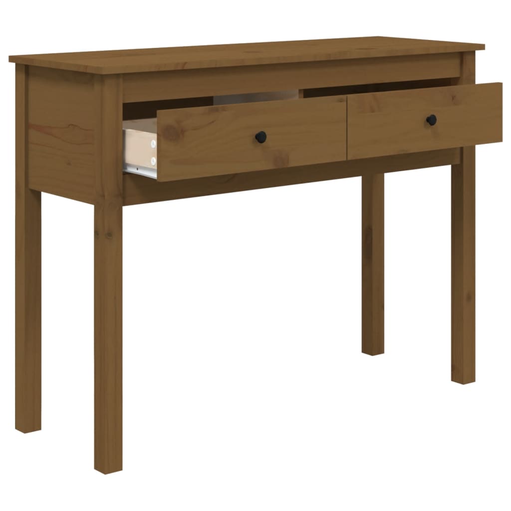 Table console Marron miel 100x35x75 cm Bois massif de pin - XIOS
