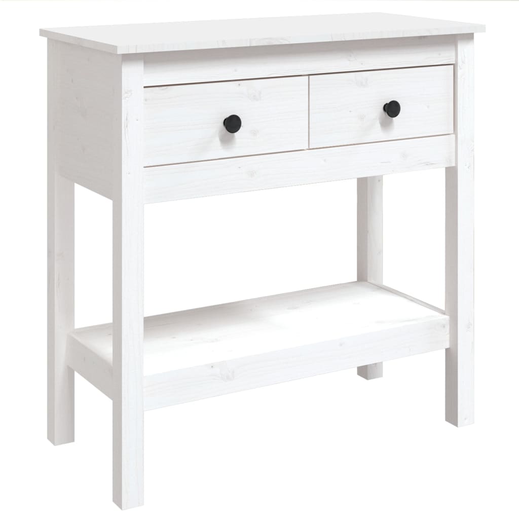 Table console Blanc 75x35x75 cm Bois massif de pin - XIOS