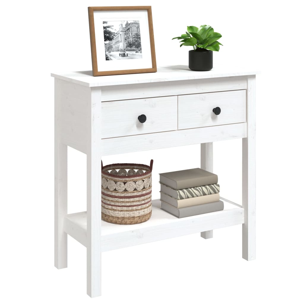 Table console Blanc 75x35x75 cm Bois massif de pin - XIOS