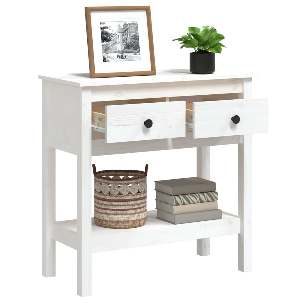 Table console Blanc 75x35x75 cm Bois massif de pin - XIOS