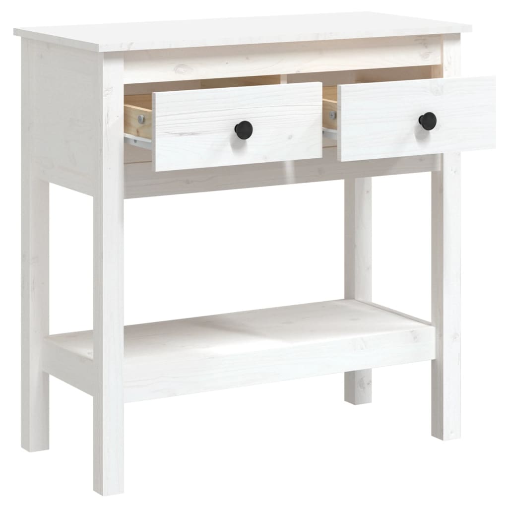 Table console Blanc 75x35x75 cm Bois massif de pin - XIOS