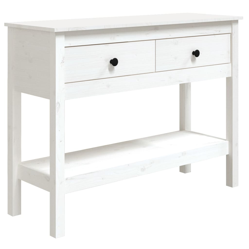 Table console Blanc 100x35x75 cm Bois massif de pin - XIOS